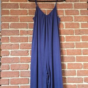 Chic Blue Spaghetti Strap Jumpsuit